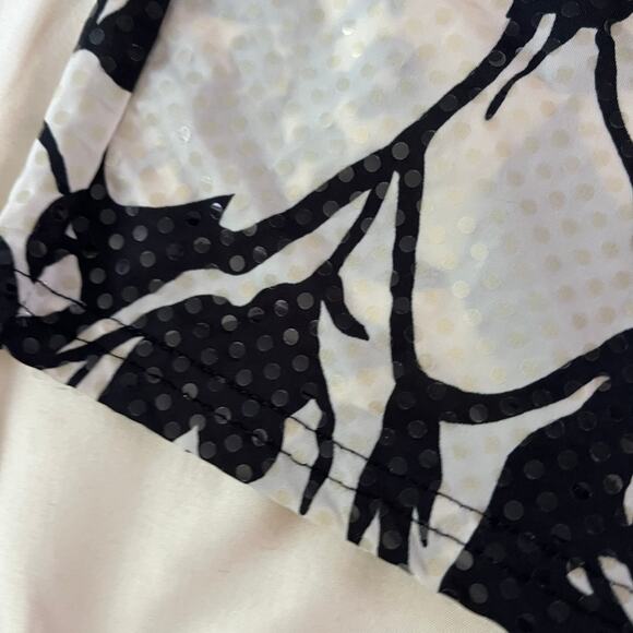 Vtg Y2K 2000s Black White Sequin Floral Mini Skirt Plus Size 3X Stretch - Picture 5 of 7